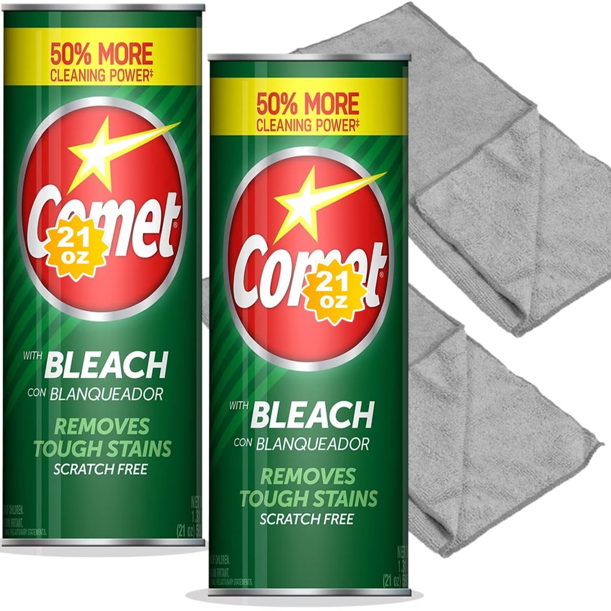 Cleaning Bundle – Includes Comet Powder Cleanser with Bleach 2 Pack, 21 oz + …