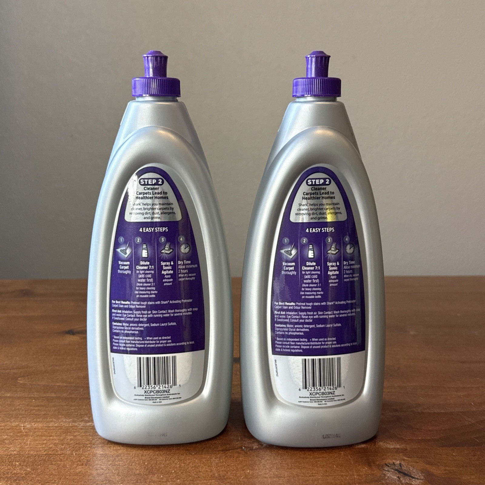 2 Pack Shark Carpet Shampoo Low Moisture No Rinse English Lavender 28 OZ Sealed