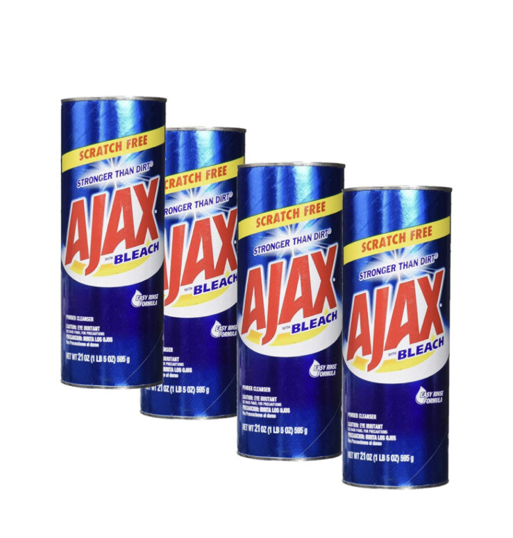 Ajax Multi-Purpose Cleaner Powder Cleanser with Bleach 21 oz Each 4- Pack