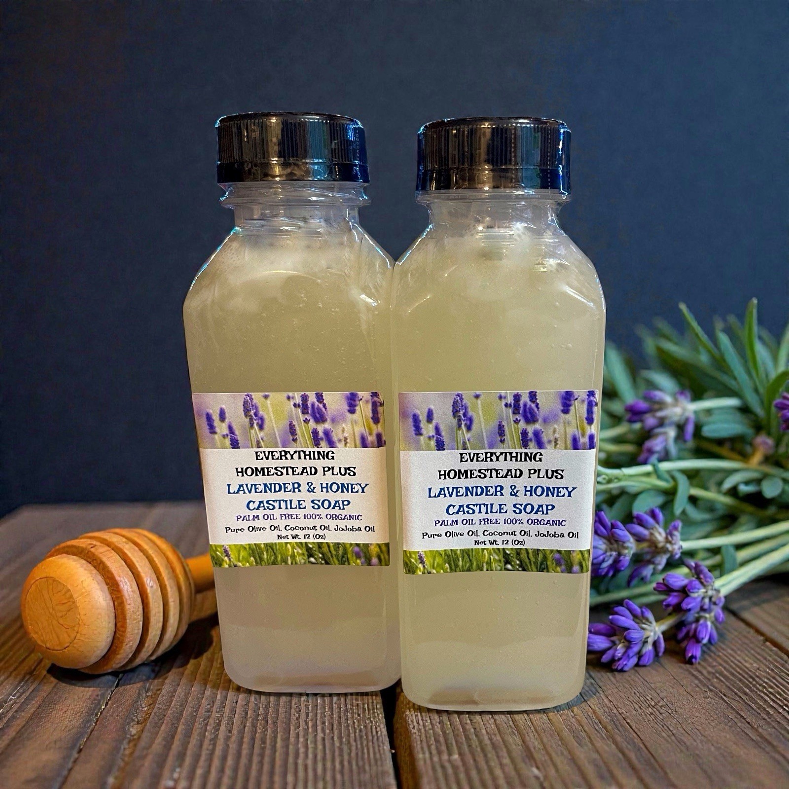 8oz Lavender Honey Organic Pure Castile Soap Super Concentrated
