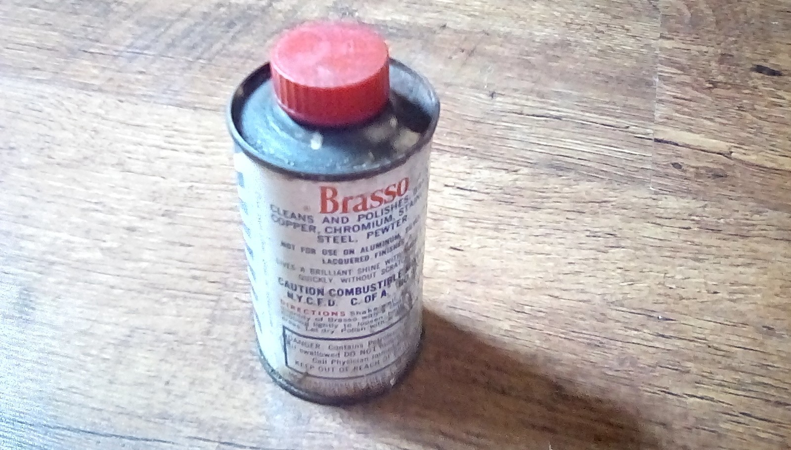 Vintage BRASSO Polish 7 FL. OZ. Can. EMPTY