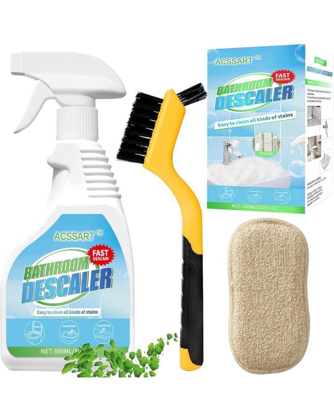 Foaming Bathroom Cleaner Spray – 300ml All Purpose Foam Spray for Glass, Tiles &