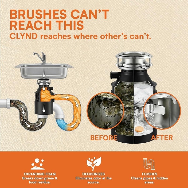 Citrus Foaming Garbage Disposal Cleaner Odor Eliminator Food Waste Deodorizer US