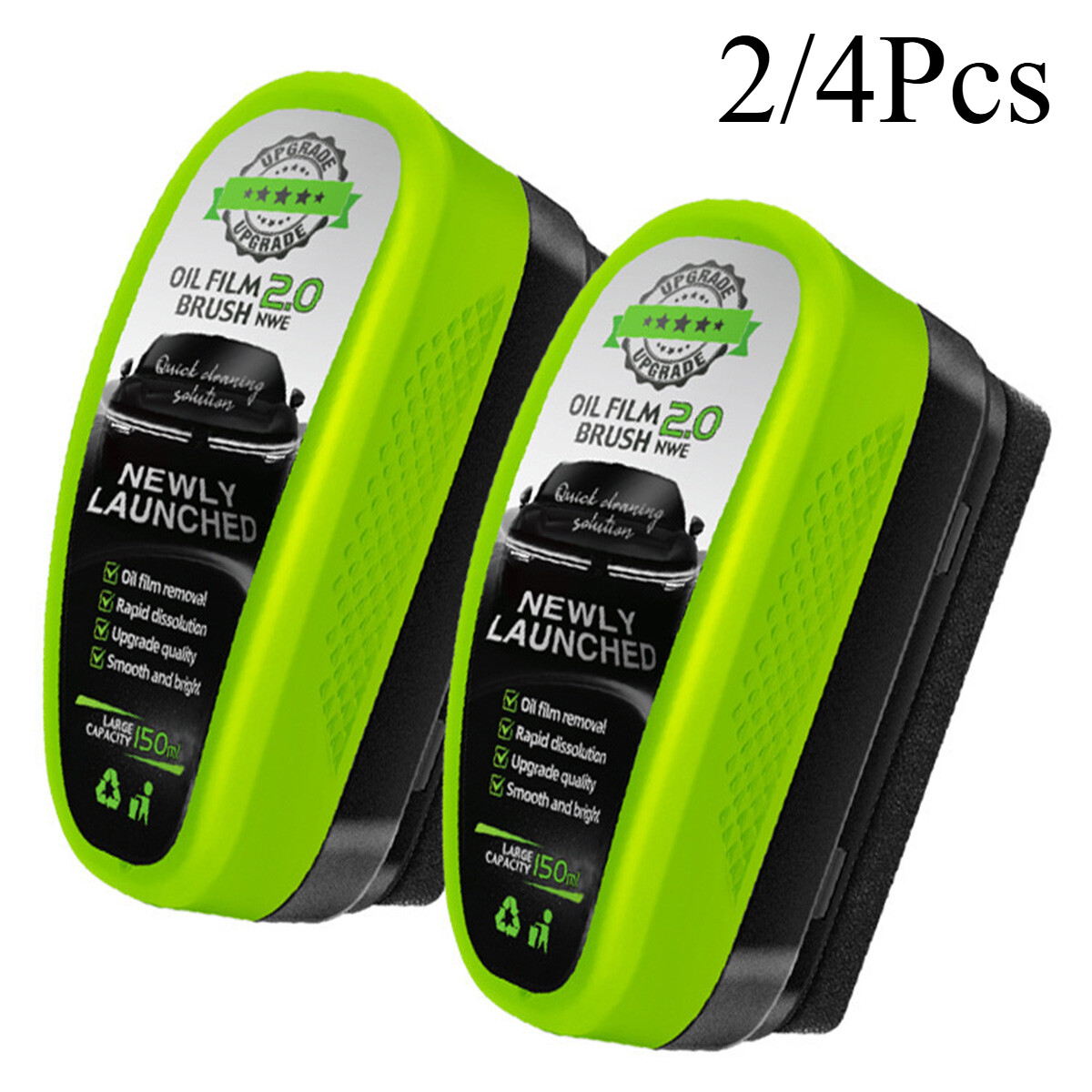 2/4Pcs Automotive Oil Film Cleaning Brush for Windshield, Remove & Prevent Rain