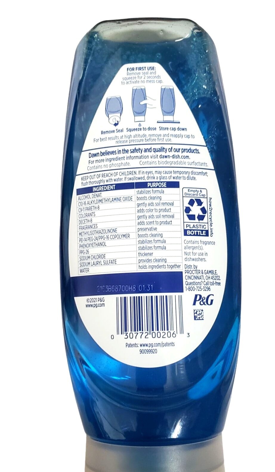 Dawn EZ-Squeeze Ultra Dishwashing Liquid Dish Soap, Original Scent, 14.7 fl oz