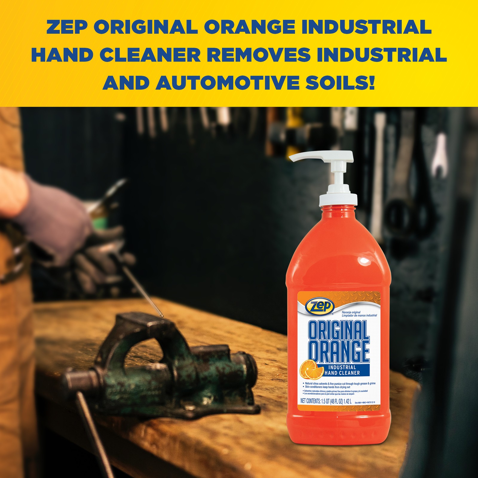 Zep Original Orange Industrial Hand Cleaner 48 Oz (Case of 6) – R45710- Contains