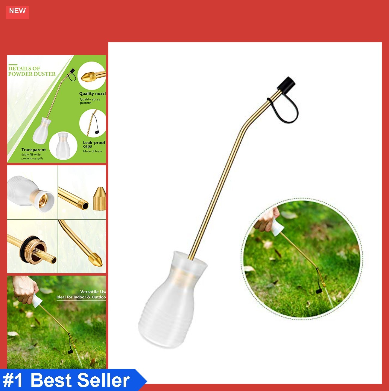 Bulb Duster Powder Duster Herbicide Applicator Copper Tube Garden Sprayer