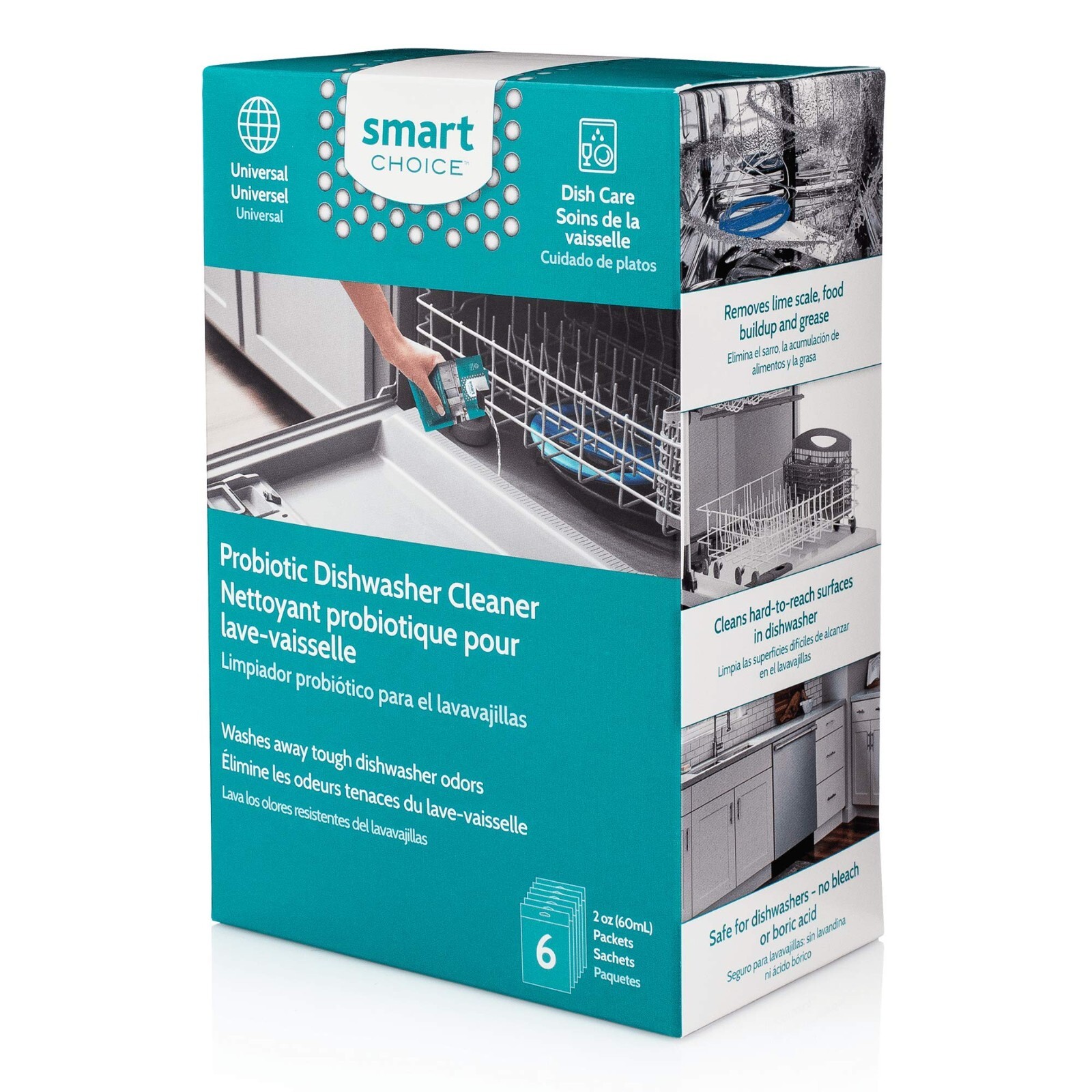 Smart Choice Probiotic Dishwasher and Disposer Cleaner 1 box 6 packets