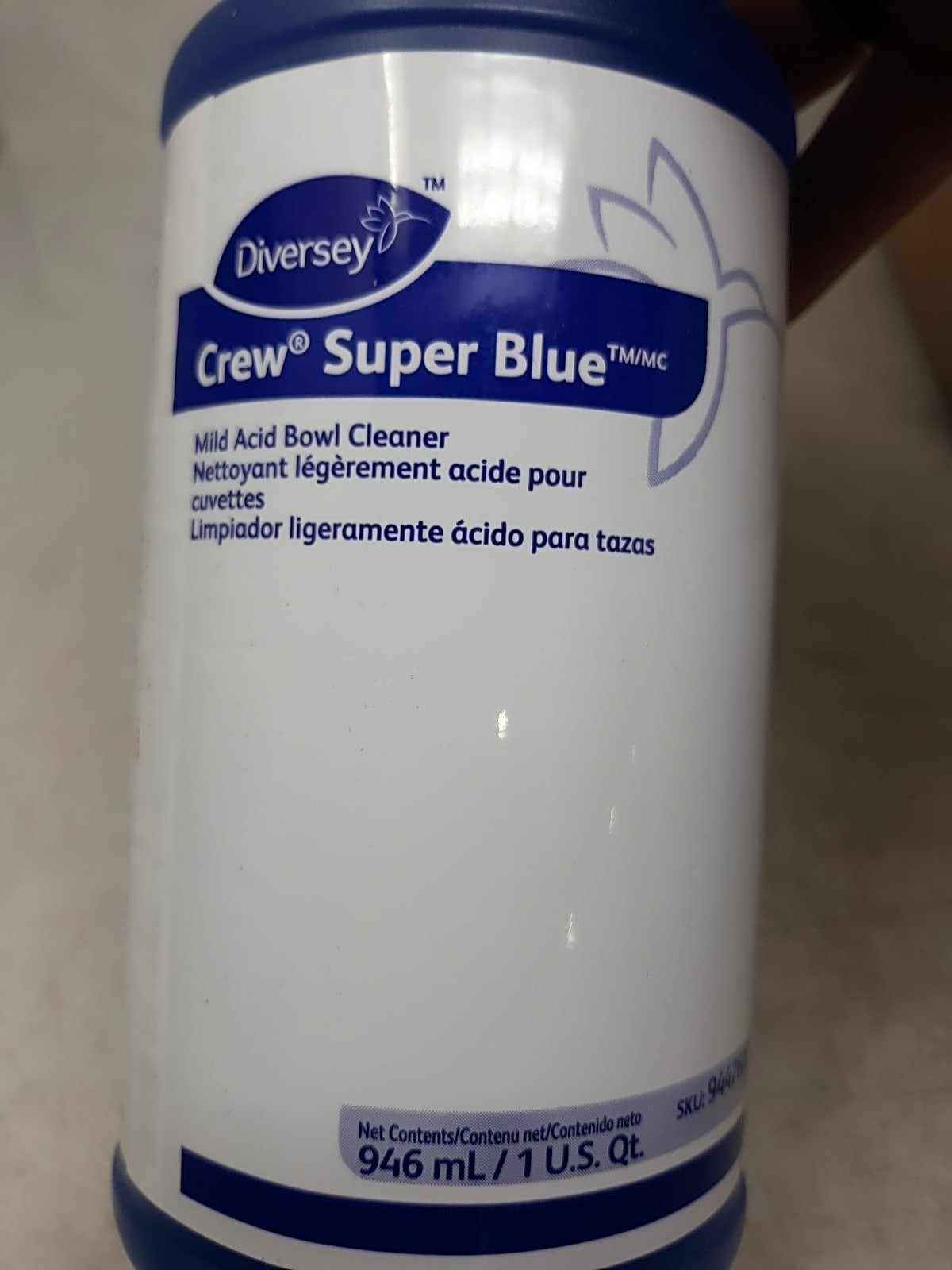 Diversey Crew Super Blue Mild Acid Bowl Cleaner 1qt 94476081 1-Pack