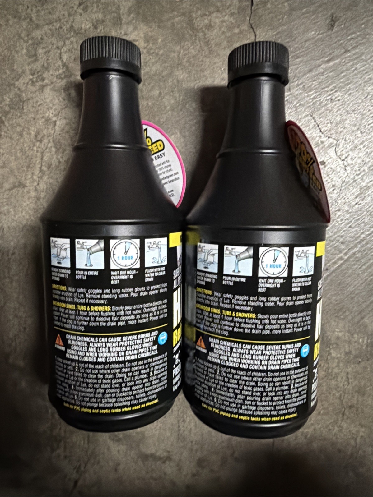 Instant Power Hair Clog Remover 20 oz., SAFE ON ALL PIPES. ACID-FREE. 2 Packs