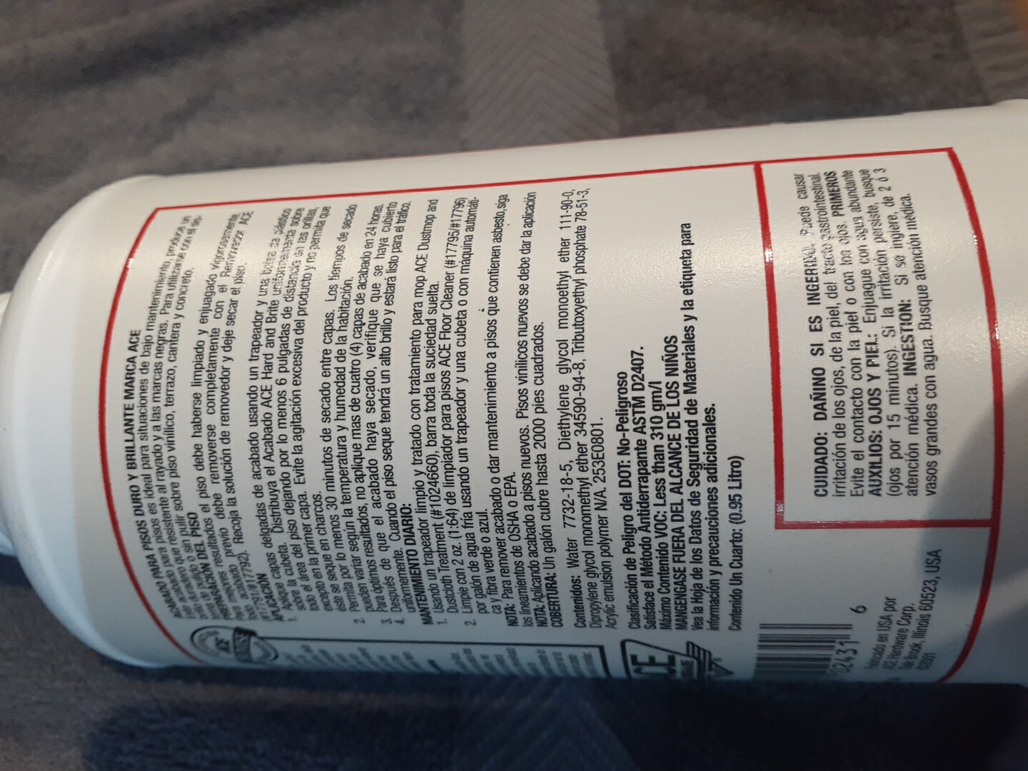 New Ace Hard & Bright Finish 32 Fl Oz Floor Cleaning Care
