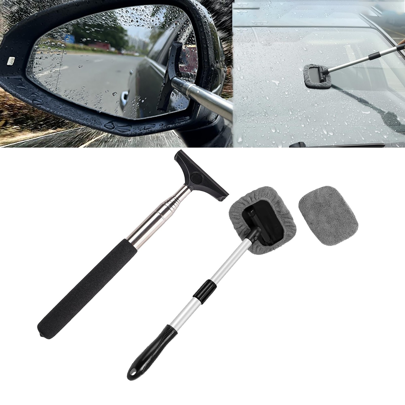 Car Rearview Mirror Wiper 2 pack Universal Automotive Car Accessories Telesco…