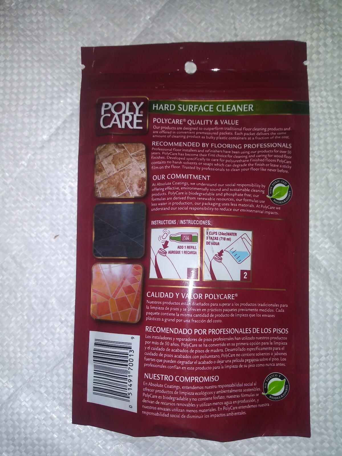 Polycare Hard Surface Cleaner Refill use with Polycare Spray Mop System