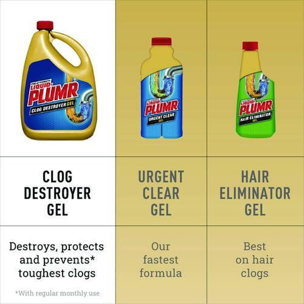 Liquid Plumr 00228CT 80 oz. Gel Pro-Strength Full Clog Destroyer (6/CT) New