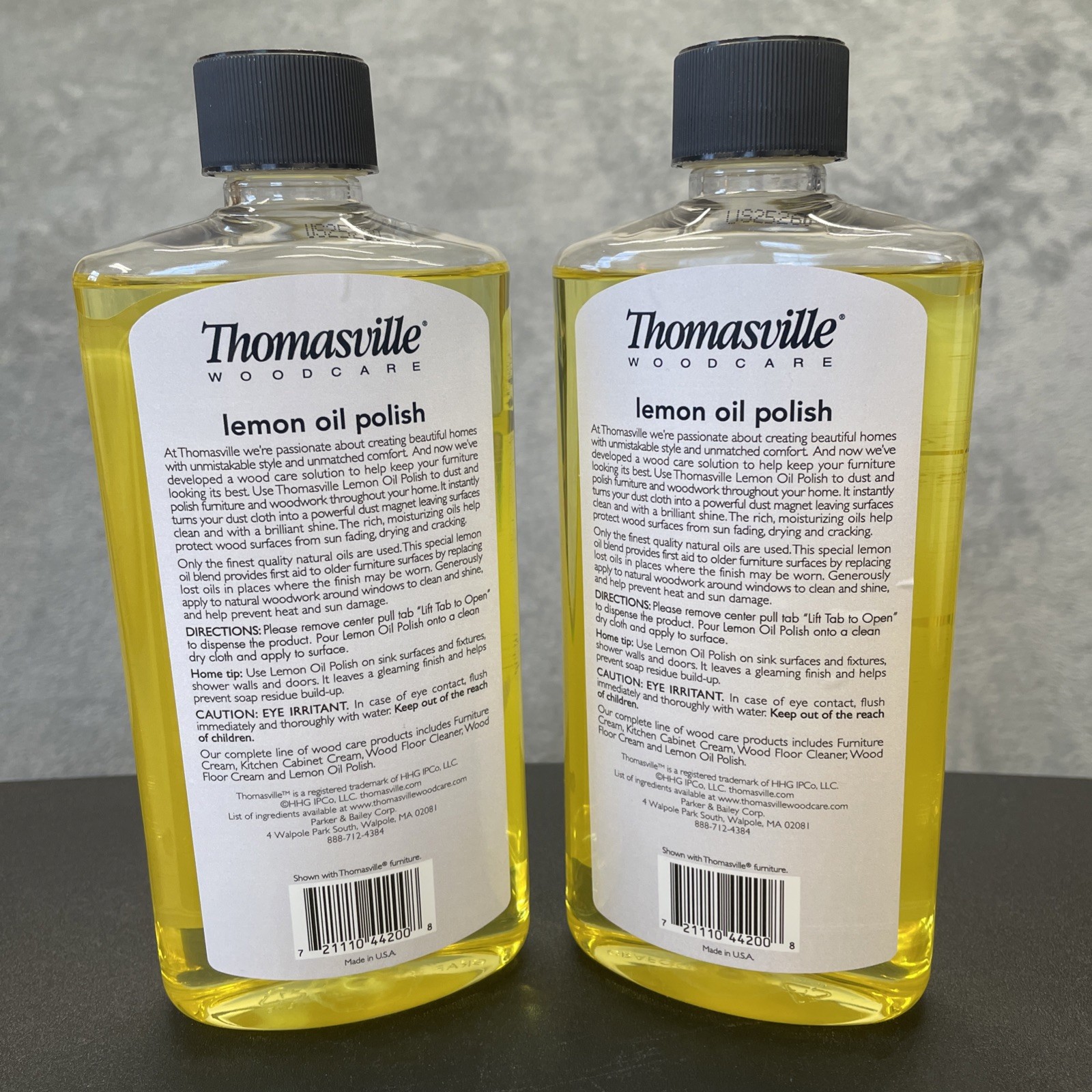 2 Pack Thomasville Wood Care Lemon Oil Polish Cleans & Renews 16oz