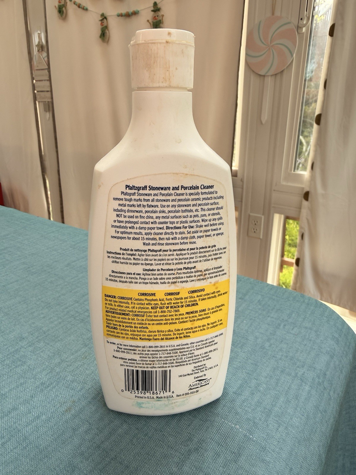 50% Full Pfaltzgraff Stoneware & Porcelain Cleaner 20oz Bottle Rare Discontinued