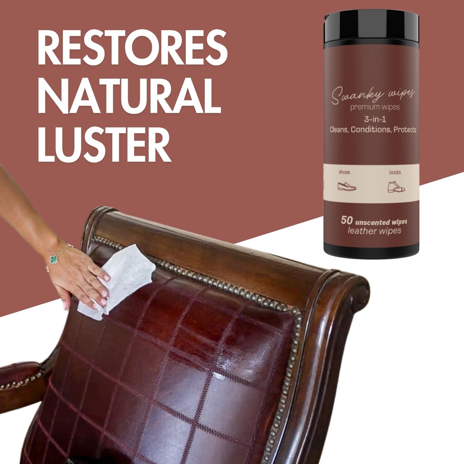 Swanky Leather Wipes – Leather Cleaner and Conditioner for Purses, Shoes, Fur…