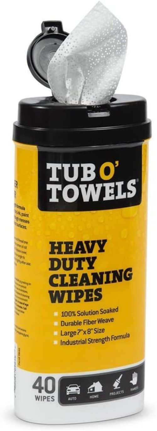 Tub O’Towels Heavy Duty Fiber Weave Cleaning Wipes 8 in. W x 7 in. L 40 pk