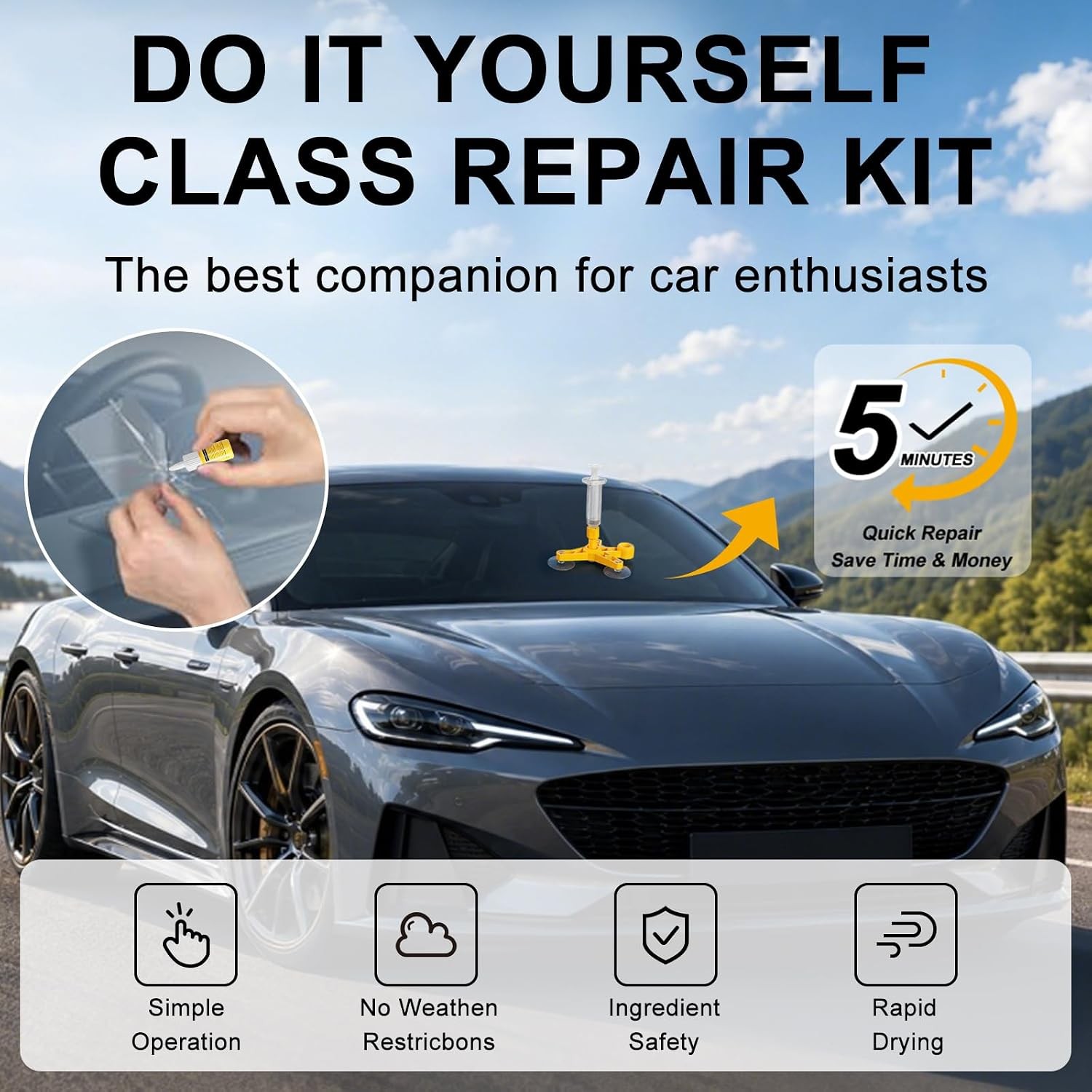 Auto Glass Nano Repair Fluid Car Windshield Resin Scratch Crack Fix Tool Kit