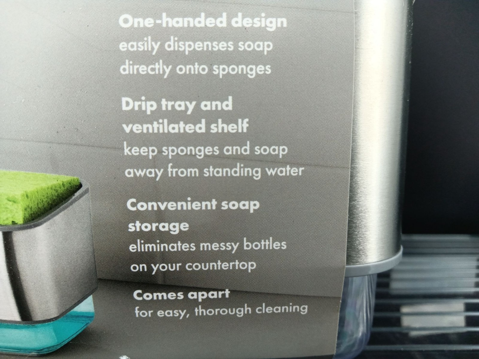OXO SoftWorks Soap Dispensing Sponge Holder Durable