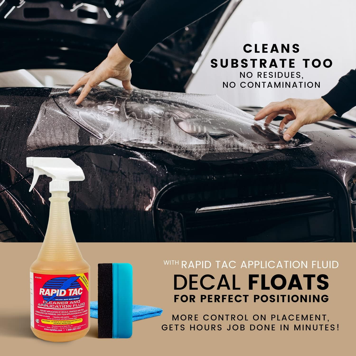 32Oz Cleaner and Application Fluid Kit | Includes Felt Edge Squeegee and Microfi