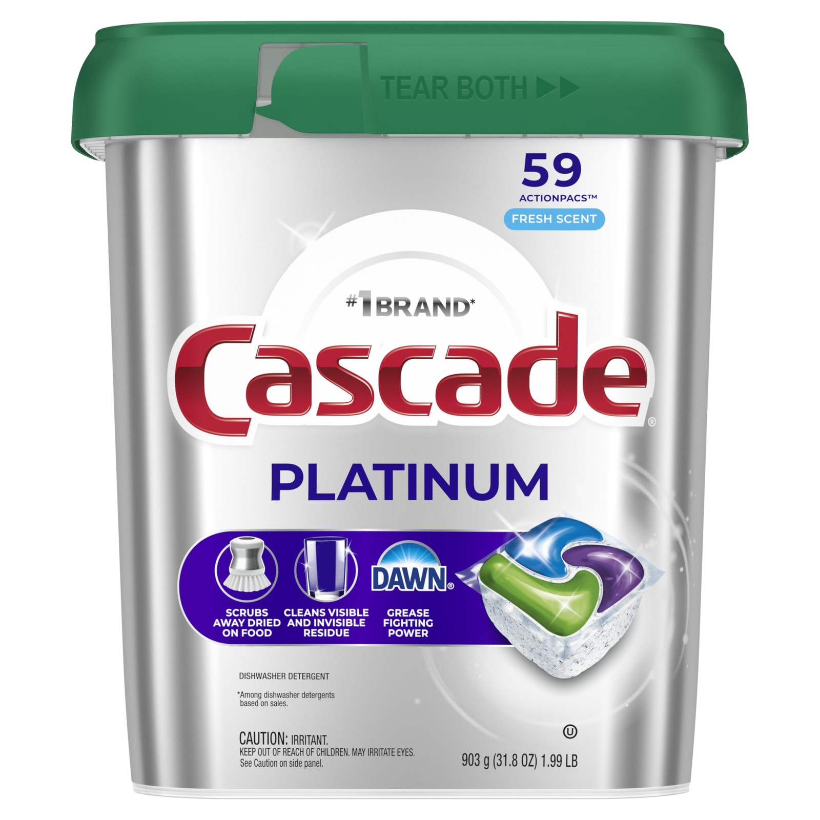 Cascade Platinum Dishwasher Pods Detergent Fresh 59 Count