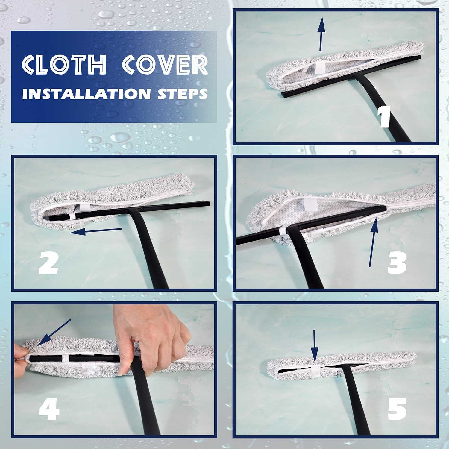 12 Inch Silicone Shower Squeegee for Glass Doors with Hook – Streak-Free Wind…