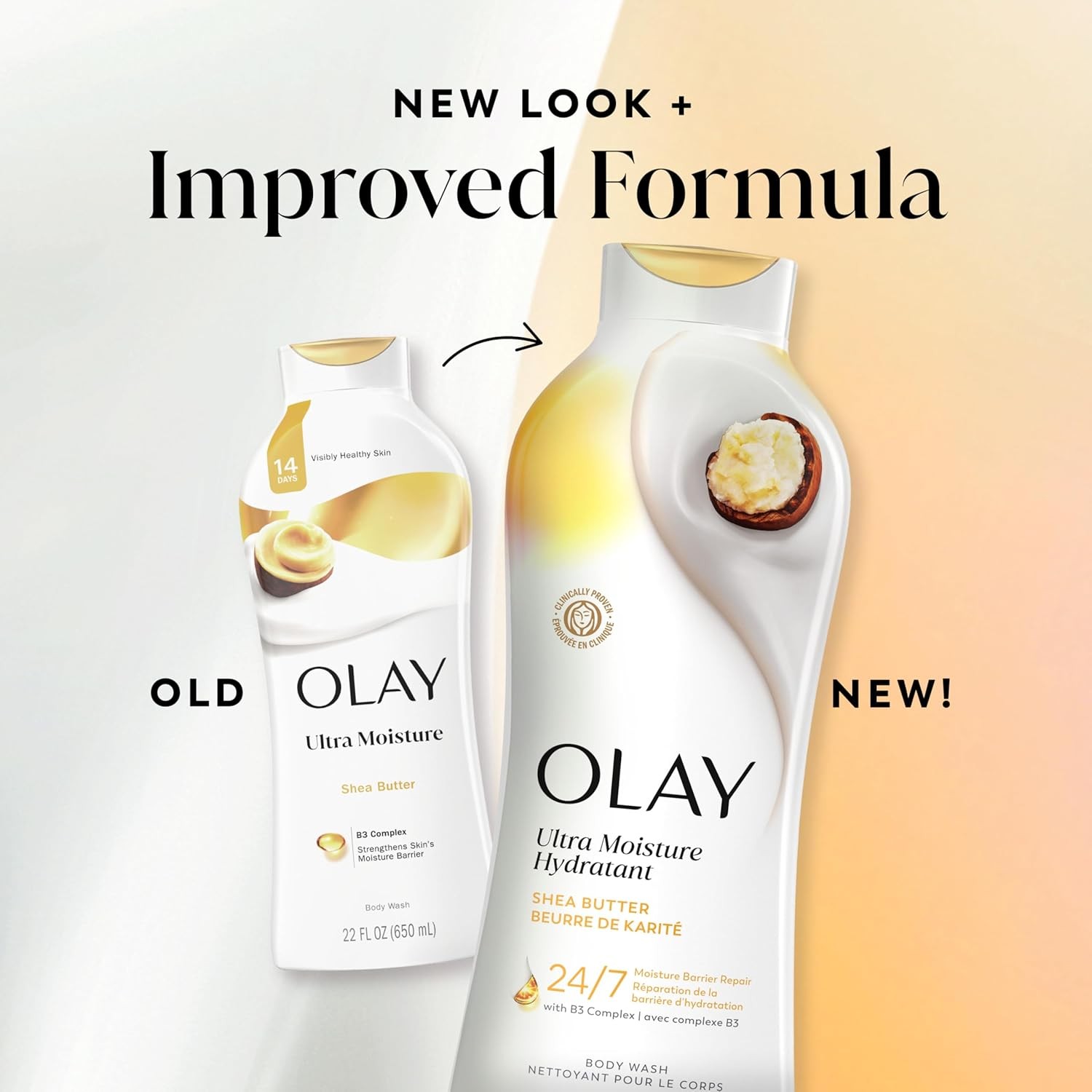 Olay Body Wash for Women, Ultra Moisture, 24hr Moisturizing, Hydrating & Refre