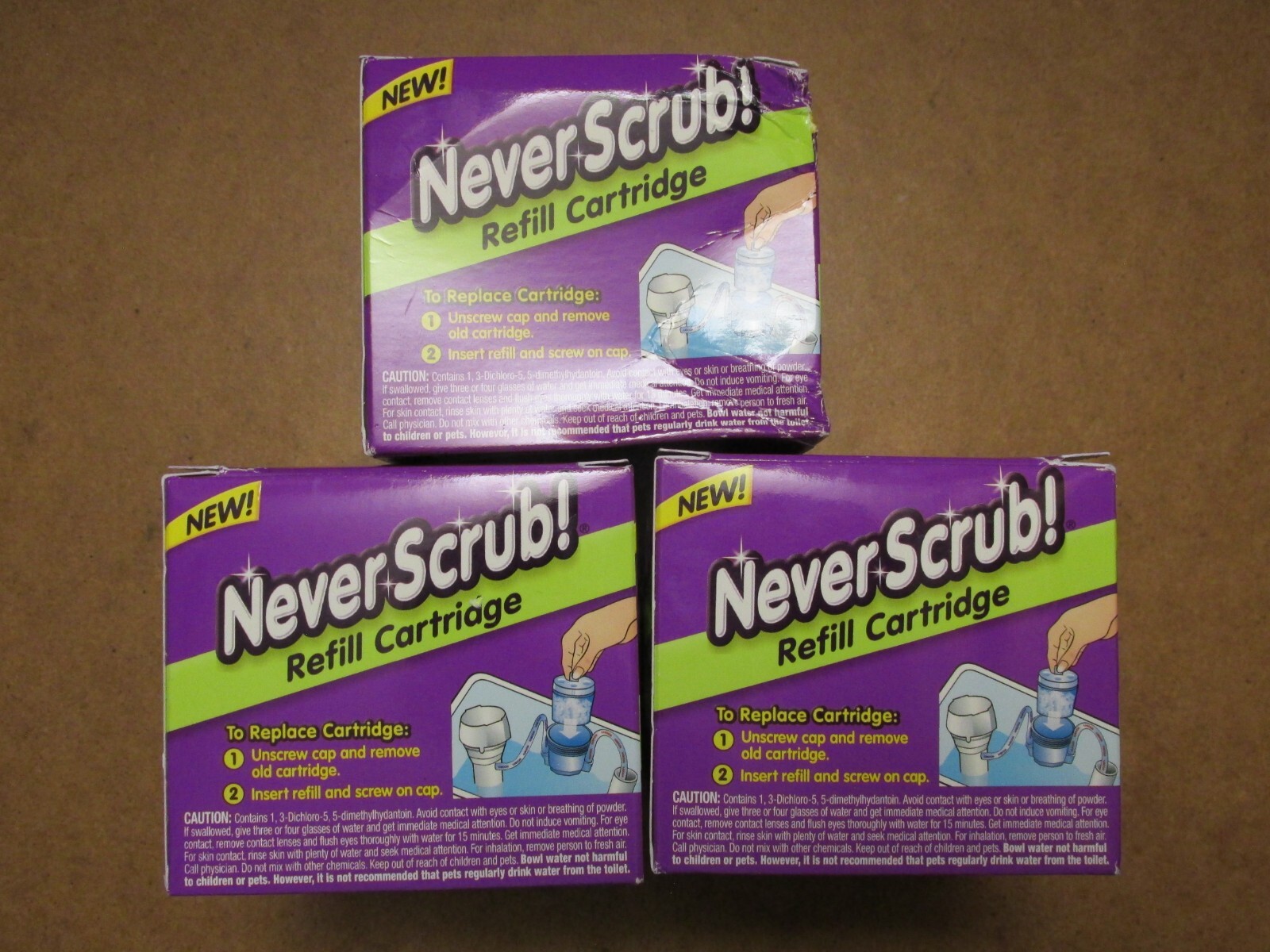 (3) Kaboom Never Scrub Refill Cartridges Toilet Cleaner