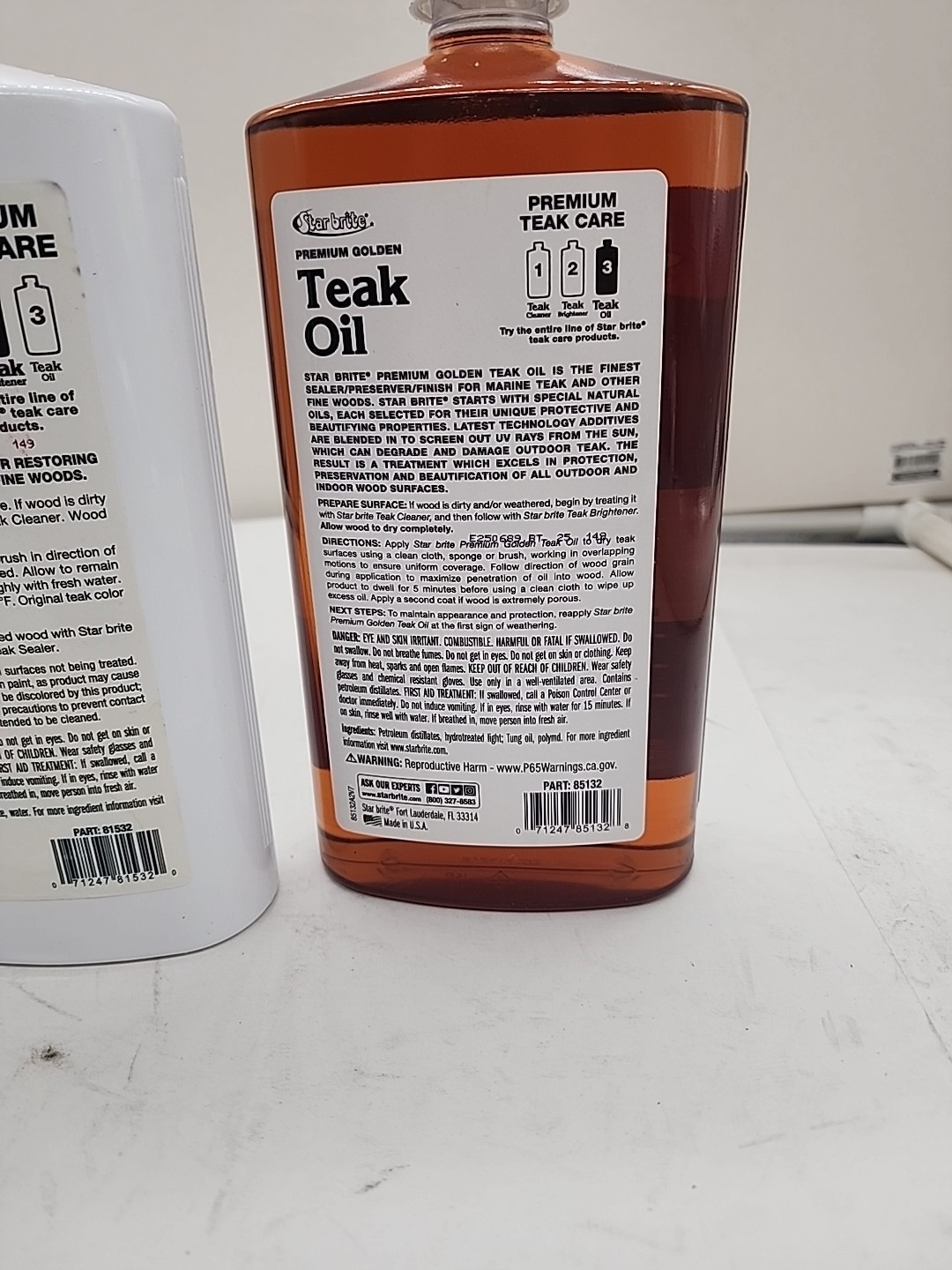 STAR BRITE Premium Teak Care Kit Marine Grade Cleaner Oil 32 Fl Oz Pack of 3