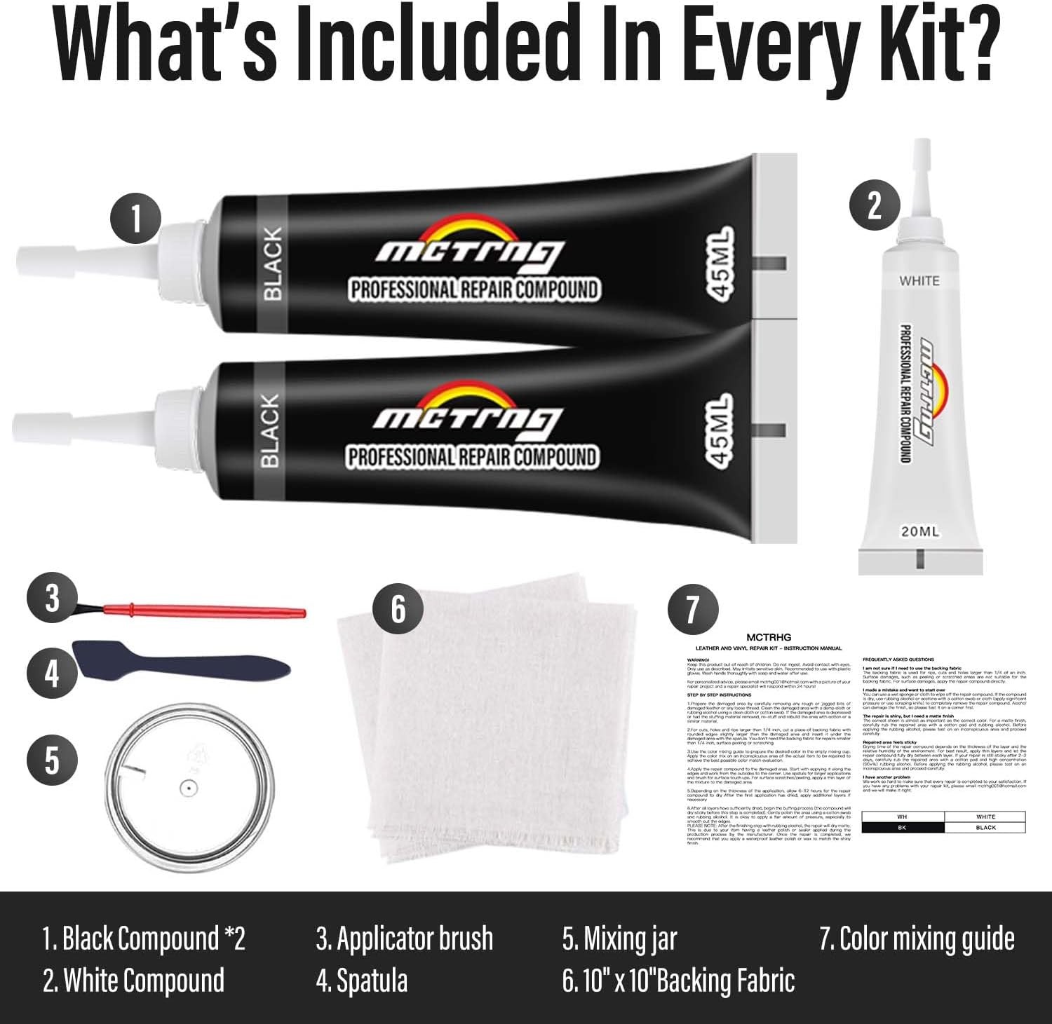 Leather Repair Kit for Car Interior, Leather Seat Repair Kit for Cars, Easily Re