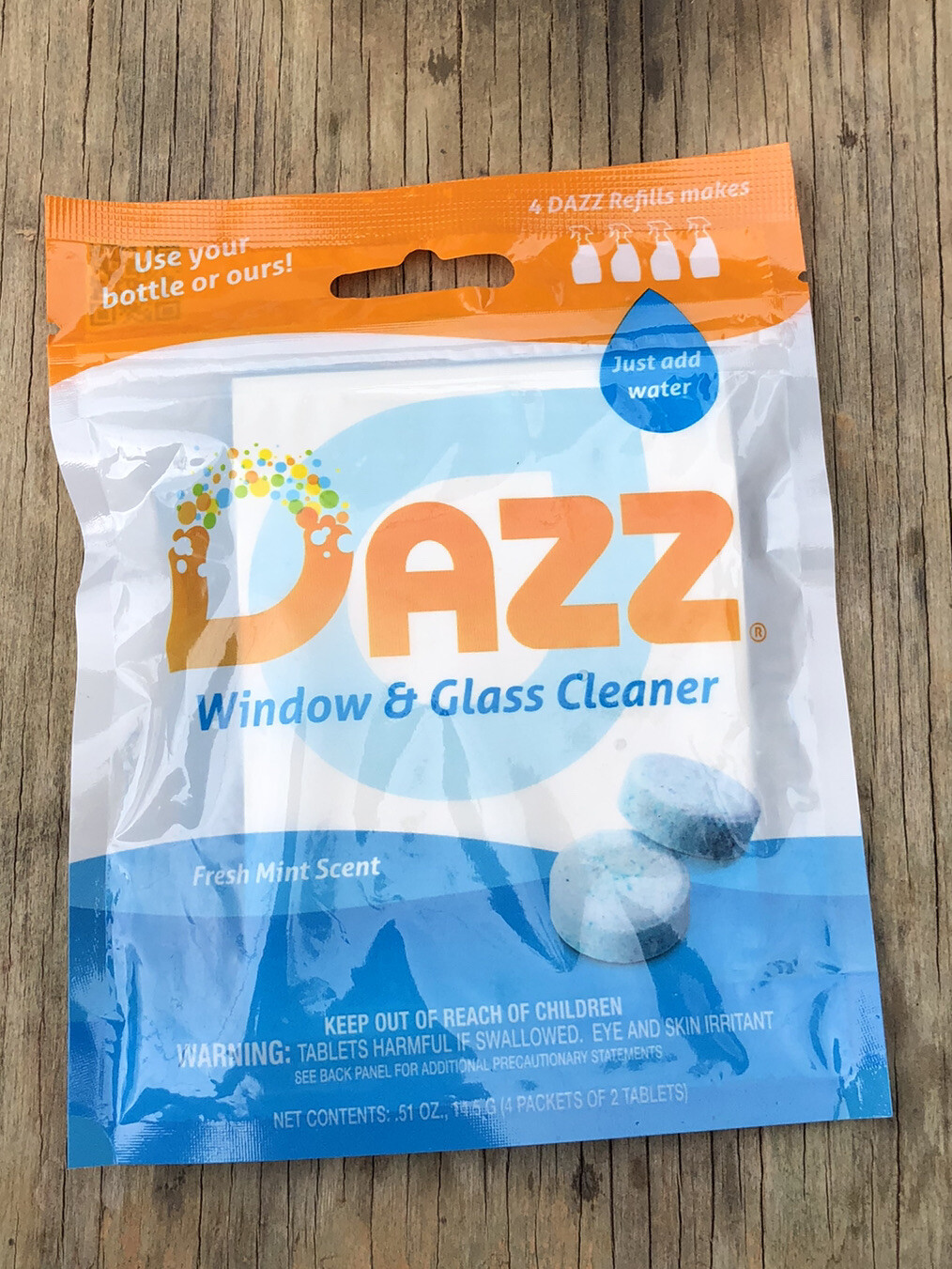 DAZZ Window and Glass Cleaner Refill Pack with 4 Packs With 2 Tablets In Each