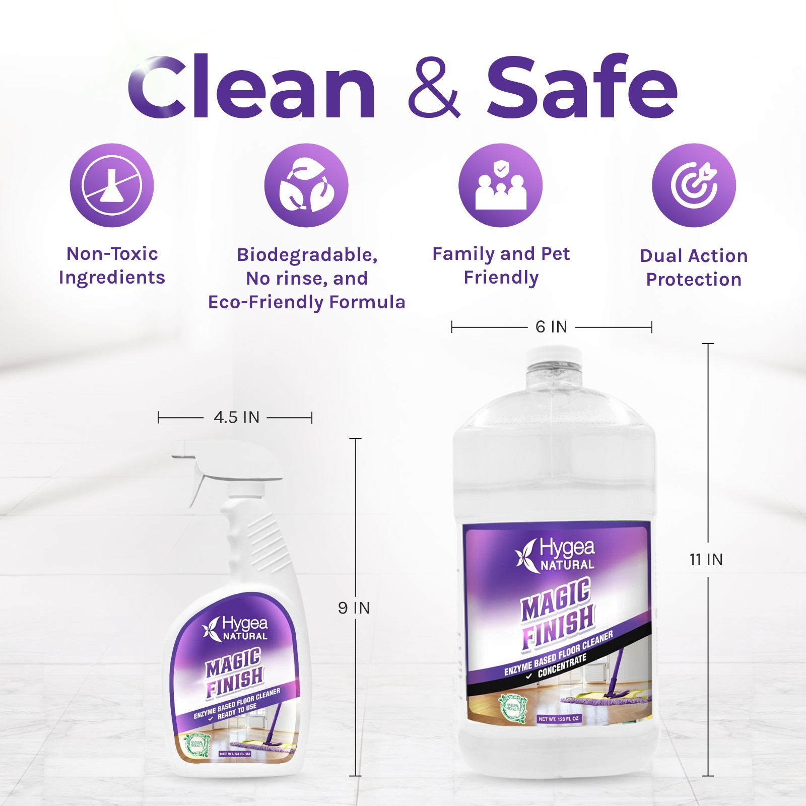 Hygea Natural Magic Finish – Natural Enzyme-Based Floor Cleaner