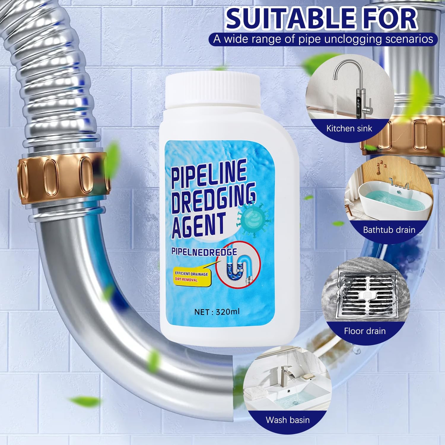 Powerful Pipeline Dredging Agent Quick Cleaning Dredge Tool for Pipe Cleaning