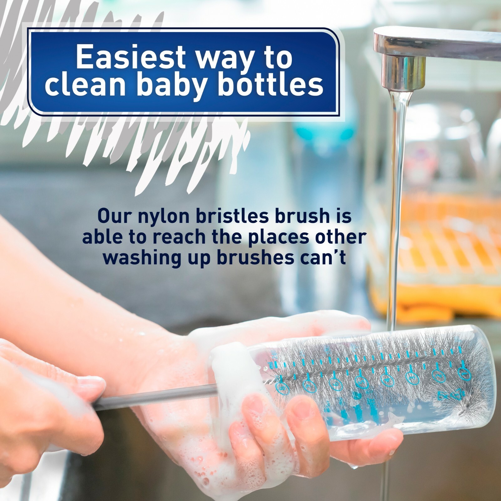KONEX 17″ Long Bottle Cleaning Brush For Bottles, Wine glasses, Travel Mugs