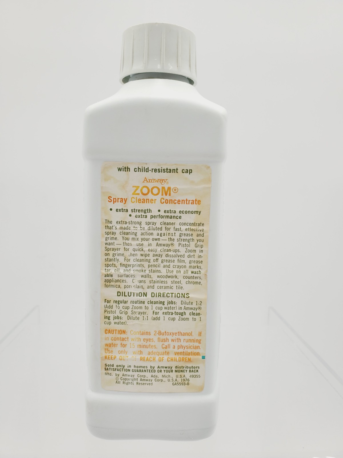 Vintage Amway ZOOM Liquid Cleaner Concentrate Refill 1 Qt Economical 1/3 Full