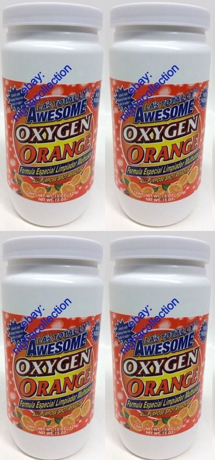Qty 4 -LA’sTotally Awesome Power Oxygen ORANGE Base Cleaner ChlorineFree 15 ozEa