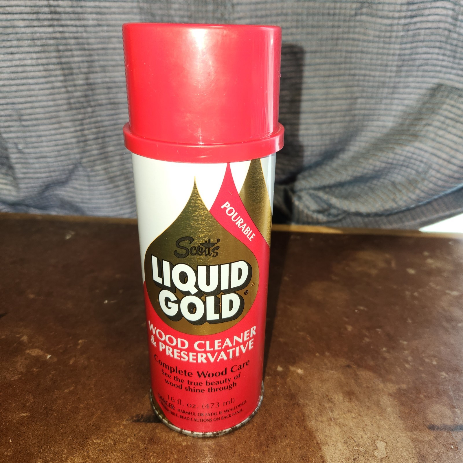 Vintage Scott’s Liquid Gold Wood Cleaner Pourable Top Non Aerosol 16oz Full