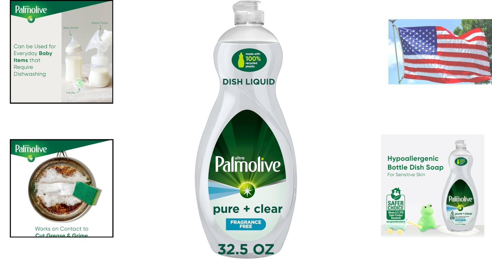 Ultra Pure + Clear Hypoallergenic Dish Soap – 32.5oz Unscented, Biodegradable