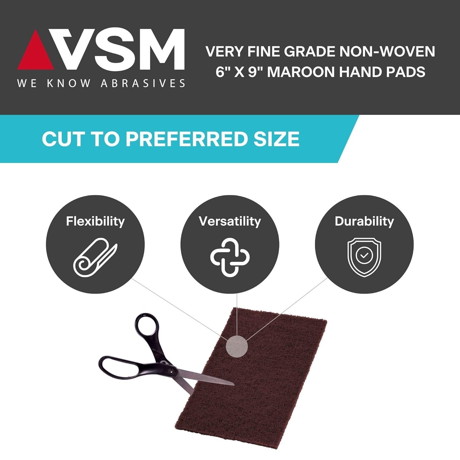 Durable 6″ x 9″ Very Fine Aluminum Oxide Pads – 10-Pack for Finishing & Cleaning