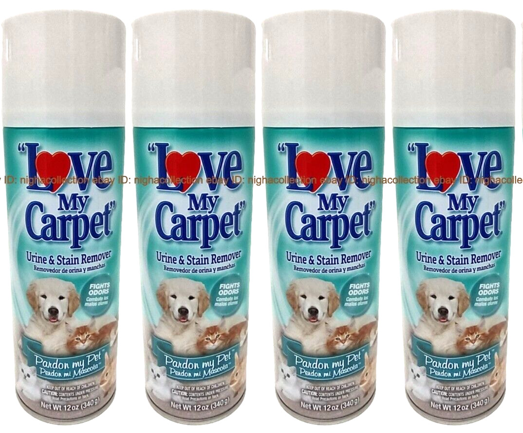4x Love My Carpet Urine & Stain Remover Odor Eliminates PardonMyPet 12 oz Each