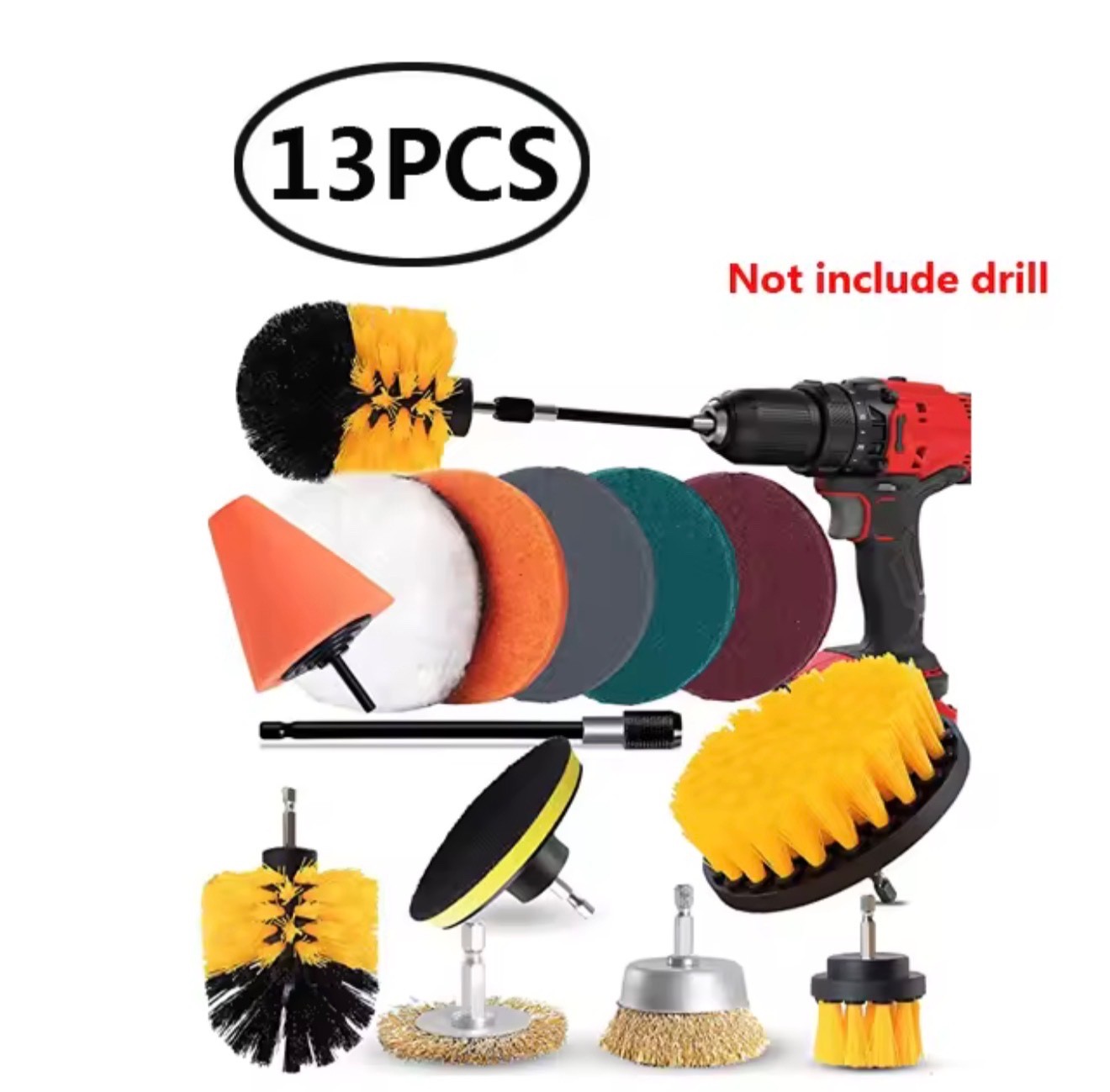 3 To 26 Brush Attachments Set Scrub Pads Sponge Power Scrubber Wash Cleaning Kit