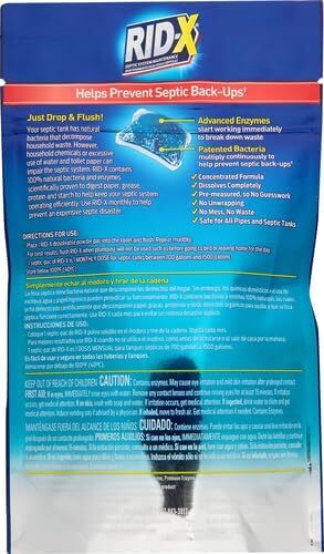 RID-X Septic System Treatment,3-Monthly Supply Dual Action Septi-Pacs – 3.2 Oz