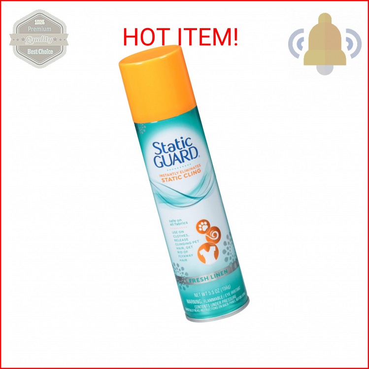 Static Guard Fabric Spray, Fresh Linen Scent, 5.5 Ounce Can