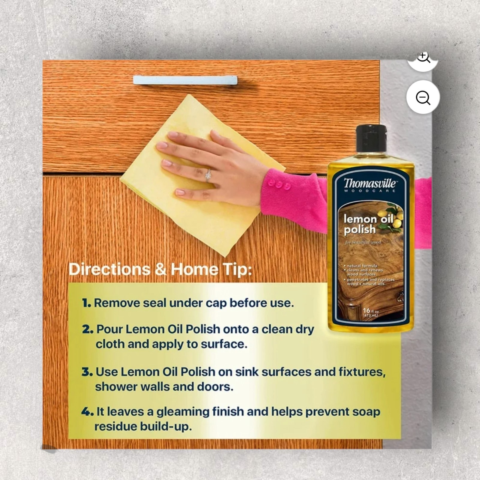 Thomasville Woodcare Lemon Oil Polish Wood Floor 16 fl oz USA New Clean Supply