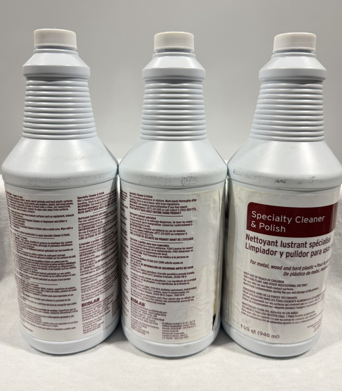 NEW SEALED Kay ECOLAB Specialty Cleaner & Polish 3 PACK *FAST SHIP*