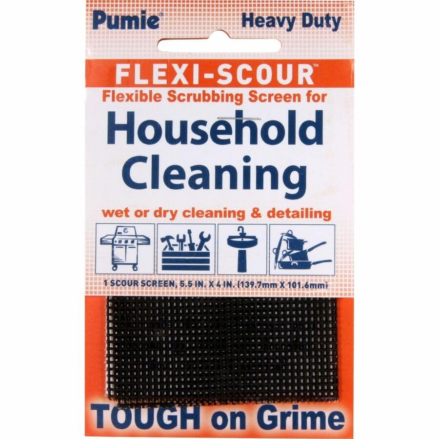 Flexible Scouring Pad Heavy Duty Abrasive Grit Cleaning Screen 5.5x4in 3 Pack