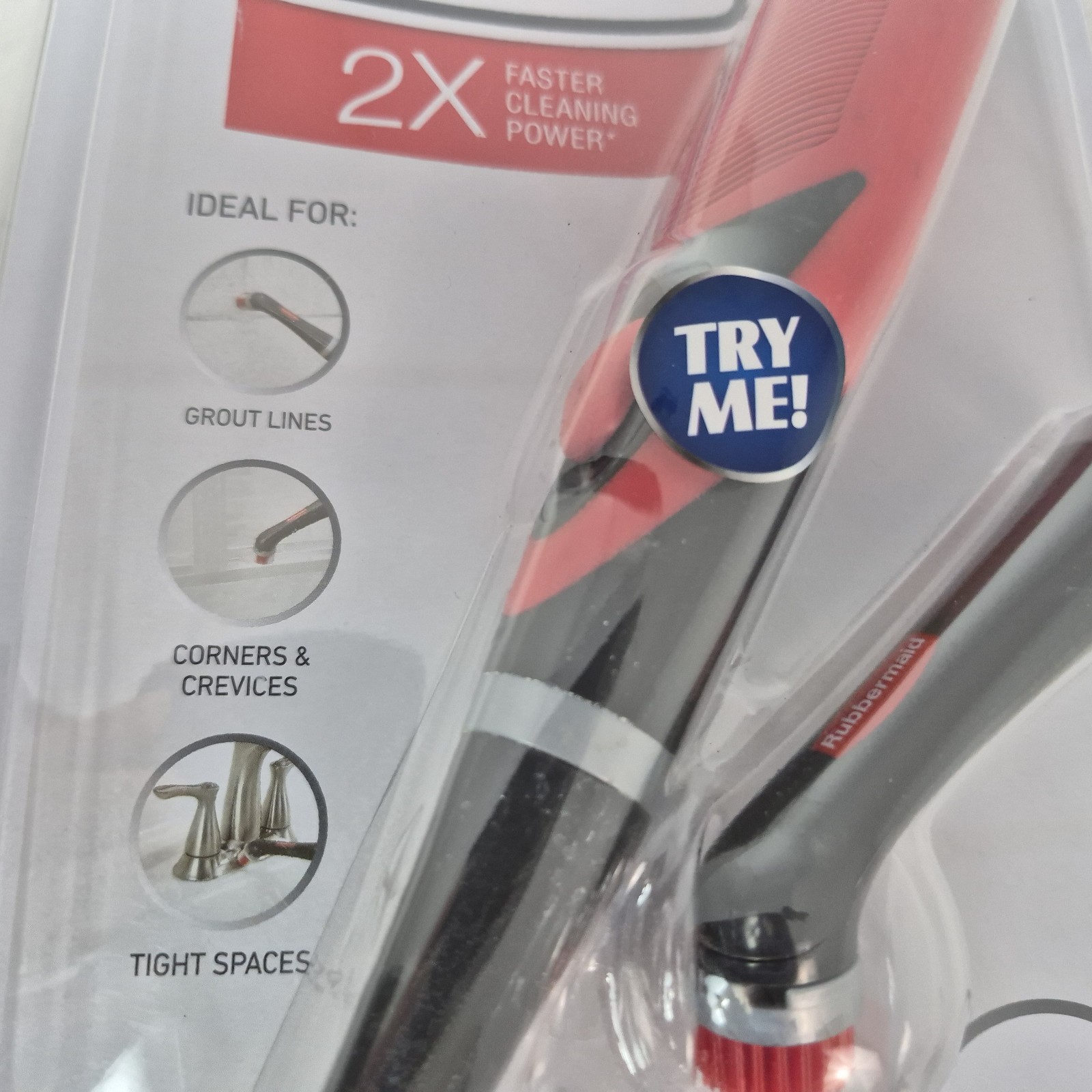 Rubbermaid Reveal Power Scrubber Cordless Battery-powered Scrub Brush Extra Head