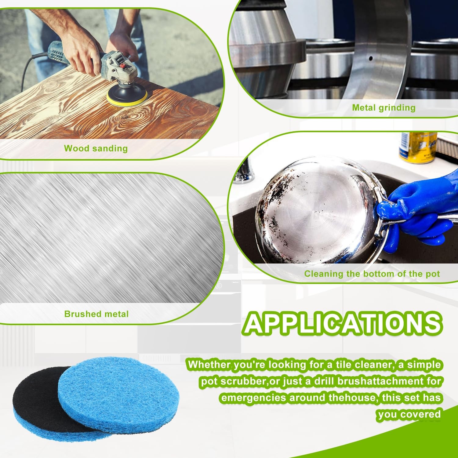 16pcs Microfibre Pads Power Scrubber Pads Set Electric Scrubber Replacement S…