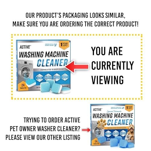 Washing Machine Cleaner Tablets – 24 Pack Descaler for HE & Top Load Washers, Ec